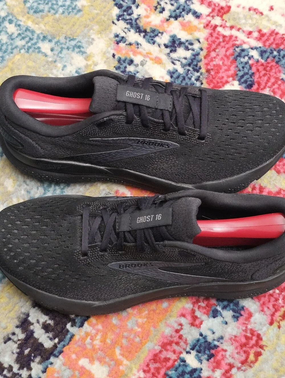 Brooks Ghost 16 Mens 7.5 Narrow Black Running Shoes 1204071D020 Sneakers